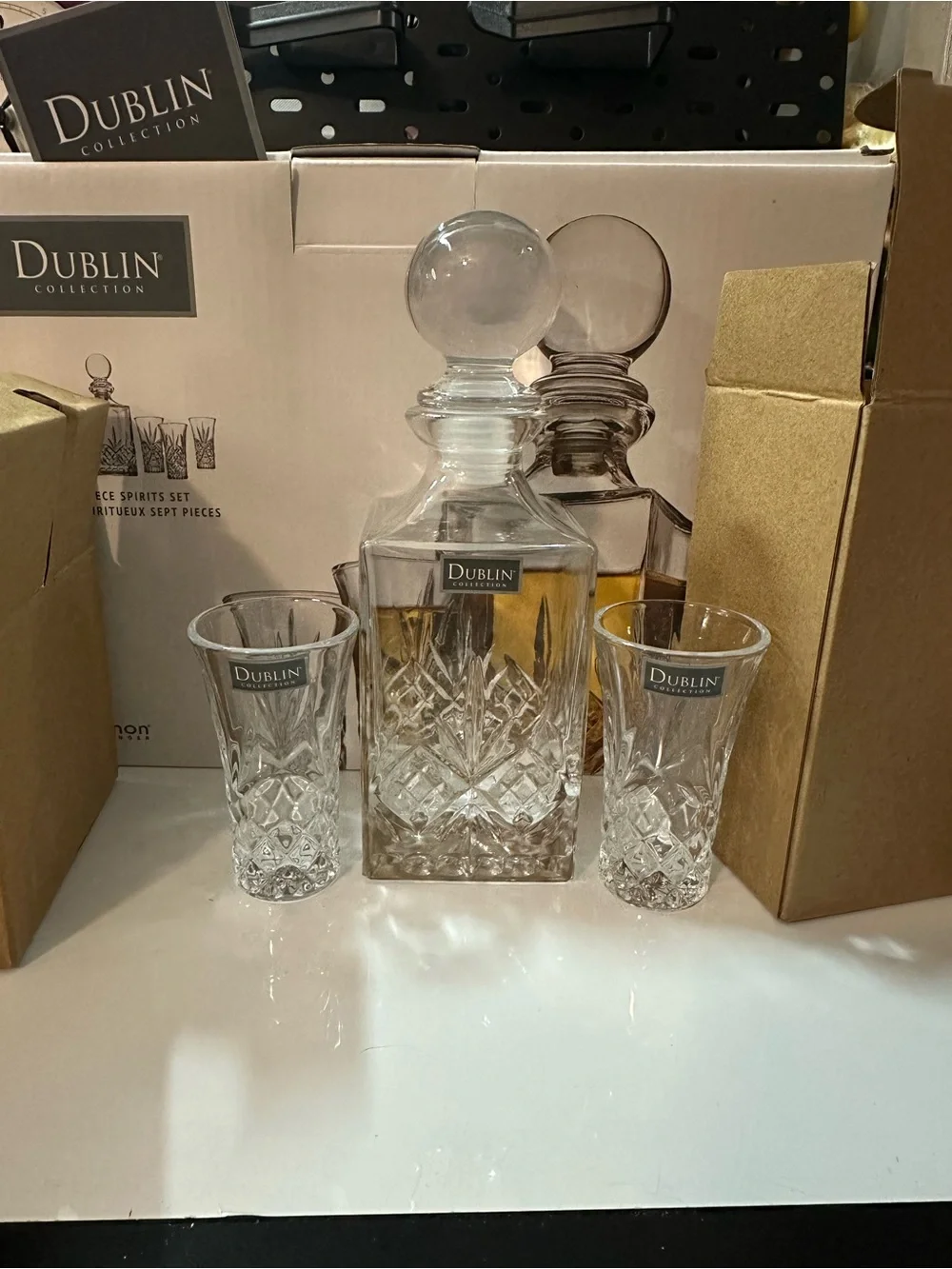 Dublin Collection Shannon Crystal 7-Piece Spirits Set — Clear